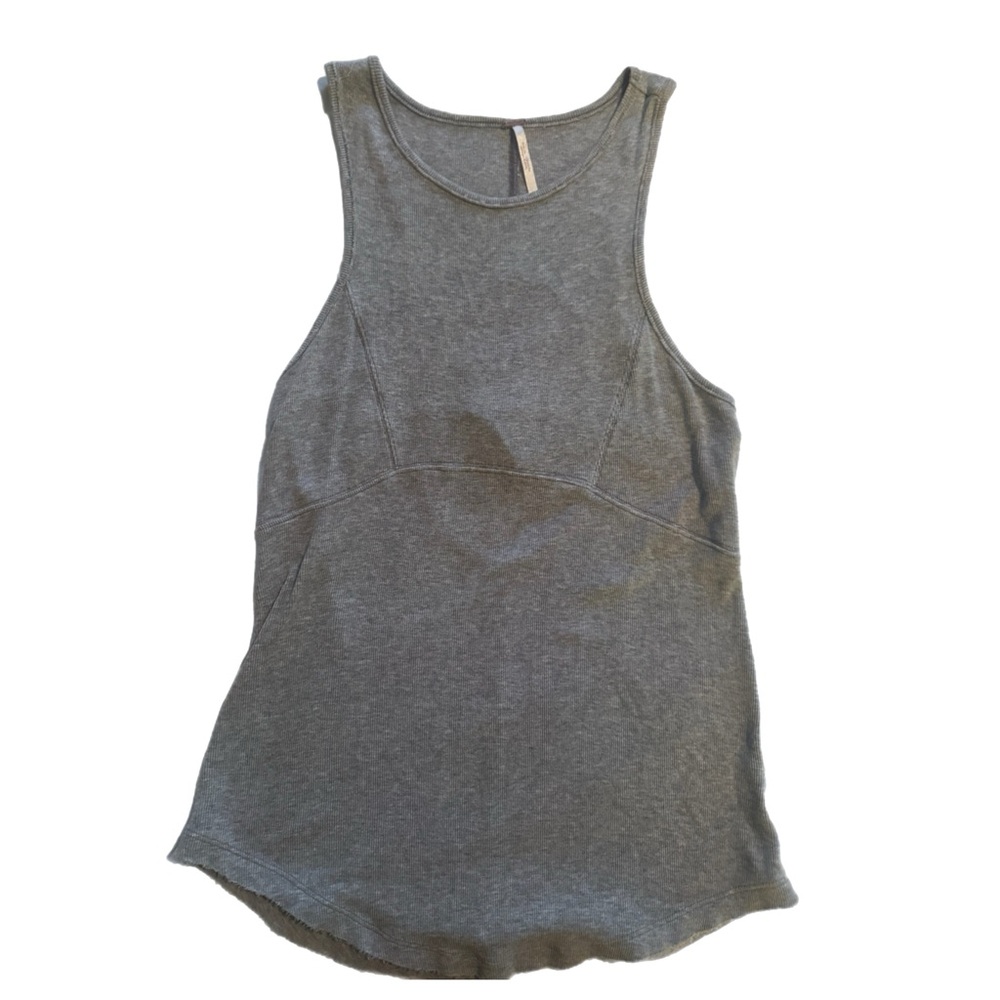 Free People kiss my back Charcoal Grey Racerback Tank